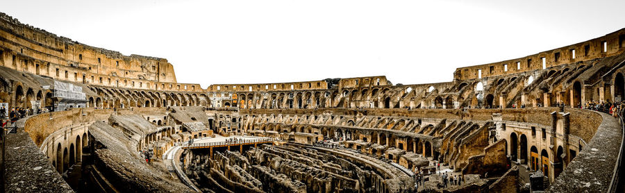 Old ruin building against clear sky