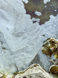 High angle view of rocks on beach