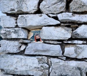 Close-up of stone wall