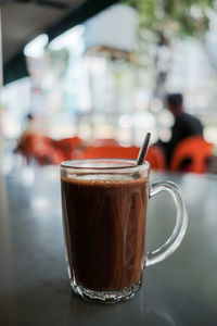 Close-up of coffee on table