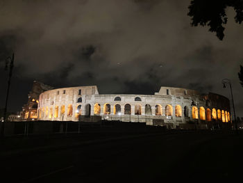 Built structure against sky at night