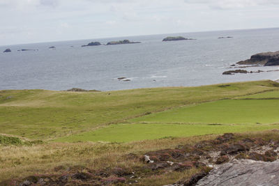 Scenic view of sea and beach against sky