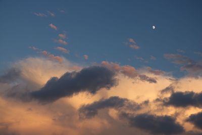 Low angle view of sky at sunset