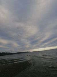 Scenic view of beach against sky during sunset