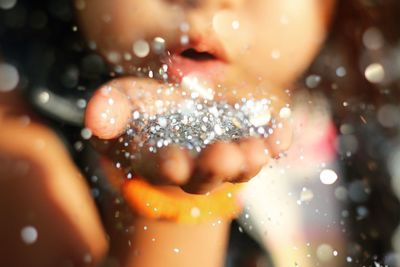 Extreme close up of water droplets