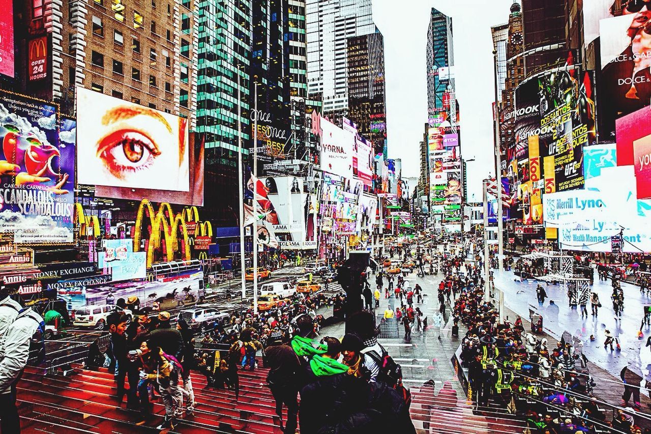 Neon billboards at times square