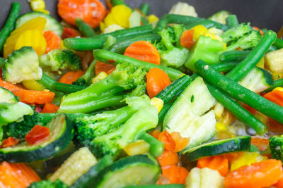 Close-up of chopped vegetables