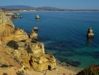 High angle view of sea against sky