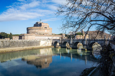 Ponte sant angelo over river by castel sant angelo