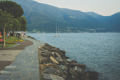 Scenic view of mountain range