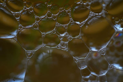 Full frame shot of wet glass