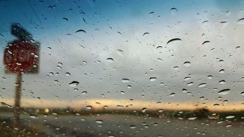 Close-up of water drops on glass