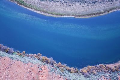 High angle view of sea shore