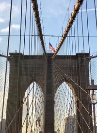 Low angle view of suspension bridge