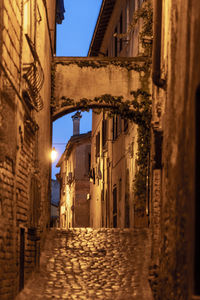 Narrow alley amidst buildings in city