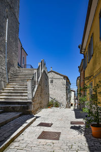 The narrow street of sepino, a medieval village of molise region in italy.