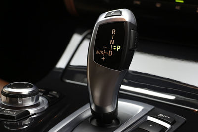 Close-up of car gearshift