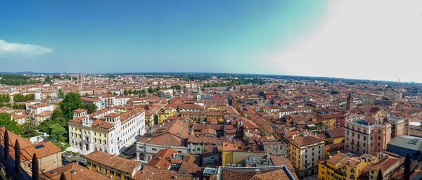 High angle view of townscape against sky