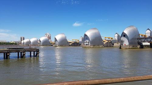 Panoramic view of factory against sky