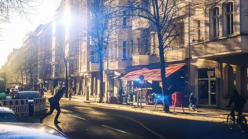 People on street in city
