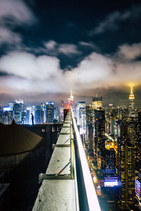 Illuminated city at night