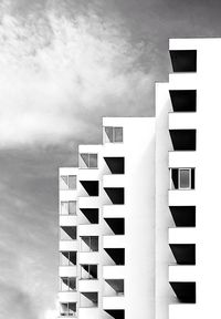 Low angle view of modern building against sky