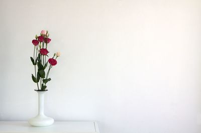 Close-up of flowers in vase on table