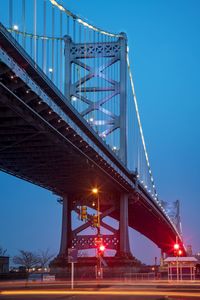 Low angle view of suspension bridge