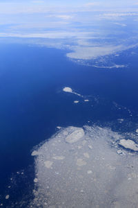 High angle view of sea against sky