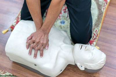 Model dummy for cpr training medical in class.