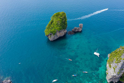 High angle view of  phi phi island krabi thailand 