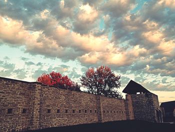 Low angle view of built structure against sky