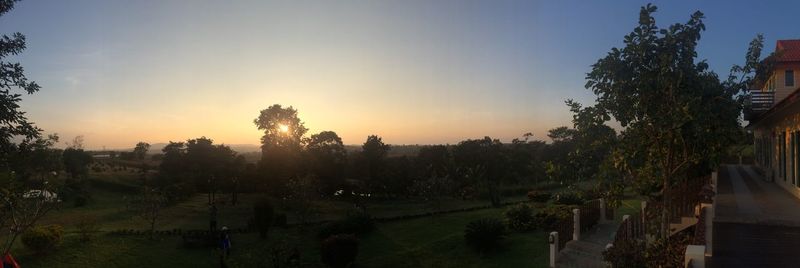 Panoramic view of trees against sky