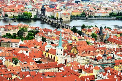 High angle view of cityscape