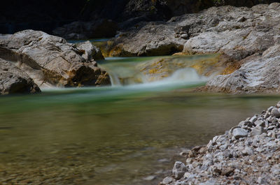 Scenic view of waterfall