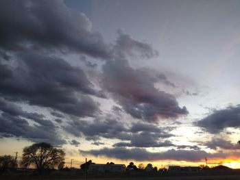 Scenic view of dramatic sky during sunset