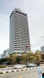 View of city street against sky