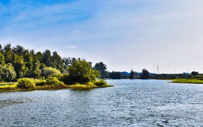 Scenic view of river against sky