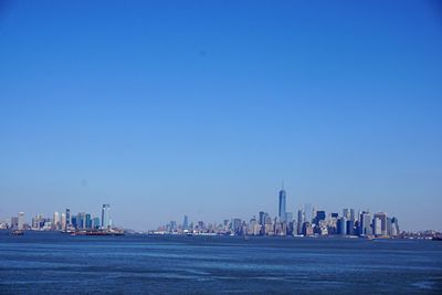 City skyline against clear sky