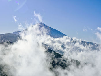 Low angle view of mountain against sky