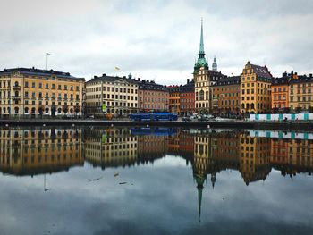 Reflection of buildings in river