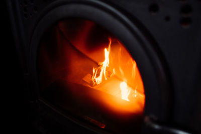 Close-up of burning fire