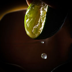 Close-up of water drops on glass