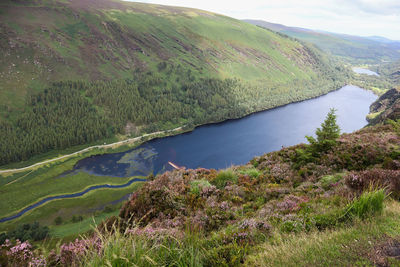 Scenic view of lake and mountains