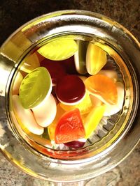 Directly above shot of fruits in plate