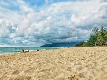 Scenic view of beach against sky
