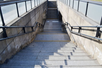 High angle view of staircase