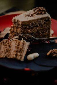 Close-up of cake in plate