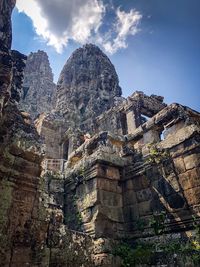 Low angle view of temple against sky