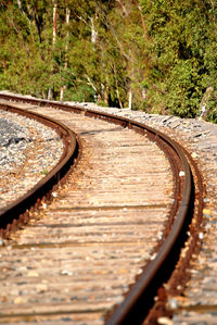 Close-up of railroad track